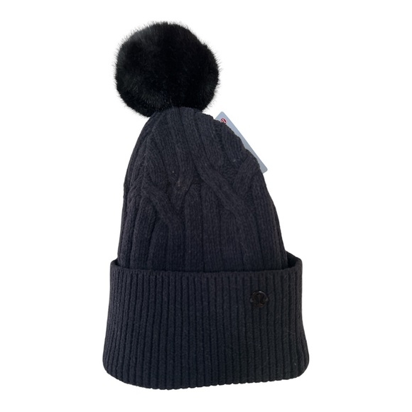 Lululemon Athletica Black Cable-Knit Pom-Pom Beanie - Picture 2 of 5